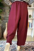 Scamp Raw Seam Barrel Pant Burgundy